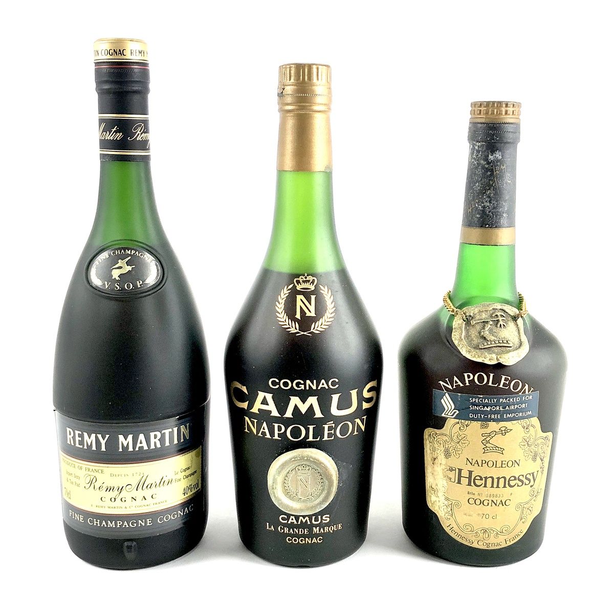 3本 REMY MARTIN CAMUS Hennessy コニャック ブランデー セット 【古酒 ...