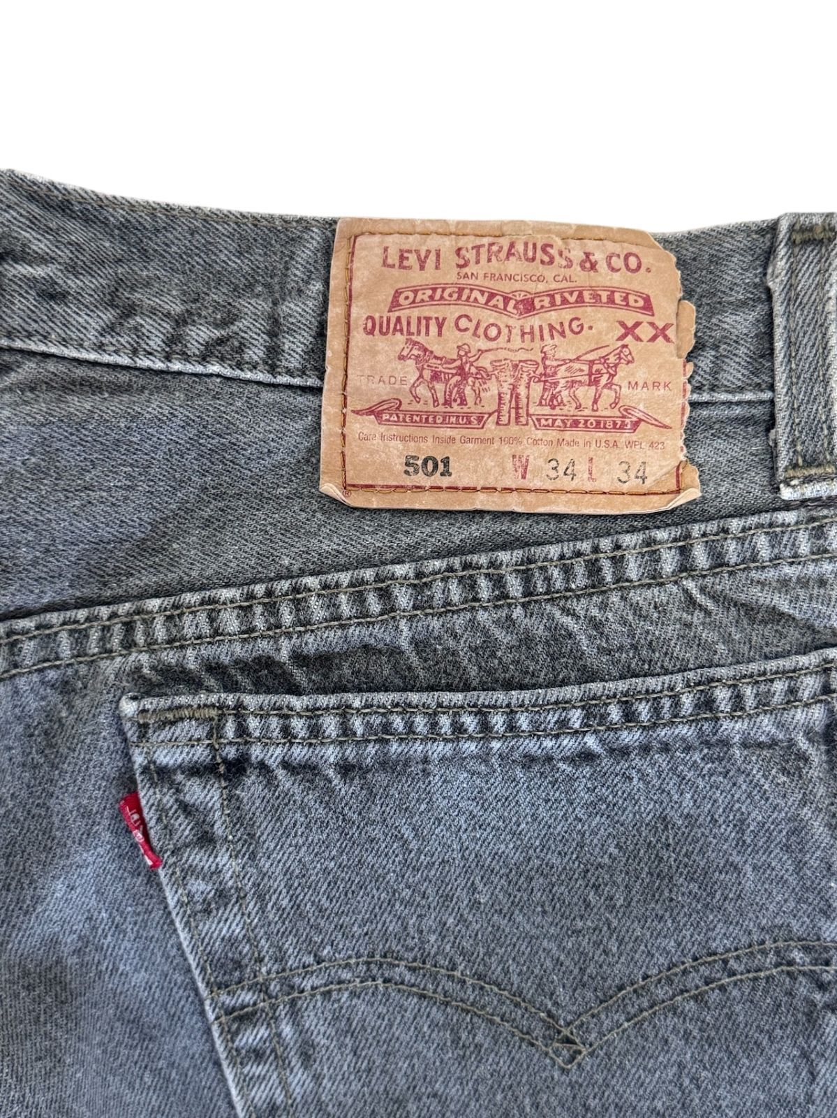 90s Levi's 501 先染めブラック w34 l34 usa製 90s USA製 Levi'sリーバイス silverTabシルバータブ LOOSE