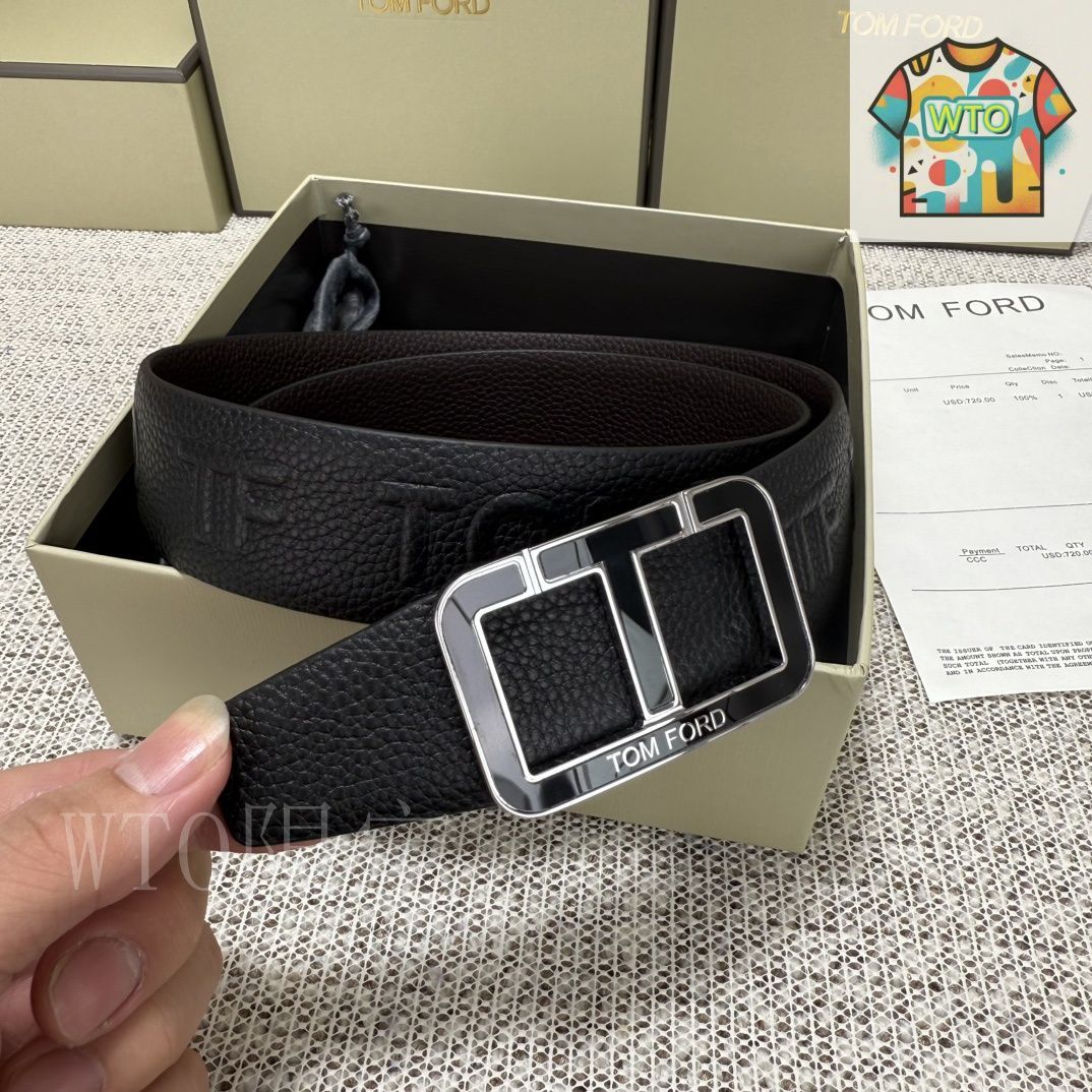 今日特価】Tom Ford トムフォード ダブルフェイスレザーベルト-2