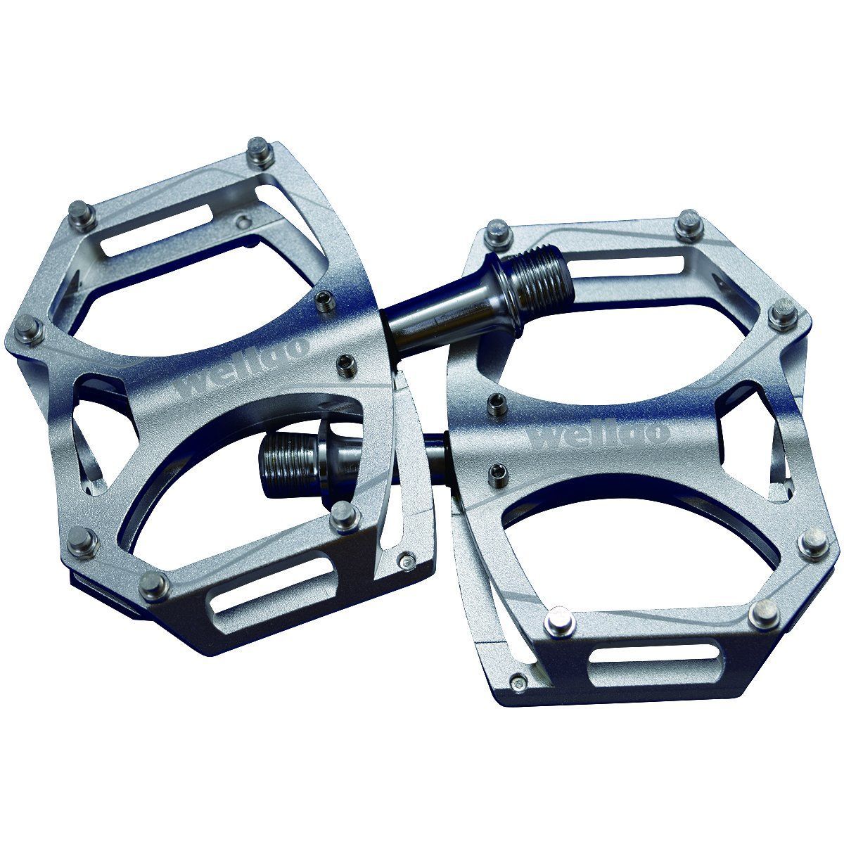 WELLGO ウェルゴ アルミペダル ピン付 CNC 薄型 シルバー 260 g ロード ATB MTB M 194