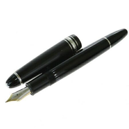 【中古】 美品 モンブラン MONTBLANC マイスターシュテュック 万年筆 ブラック シルバー プラスチック メタル ペン先 14K 4810 37EW704