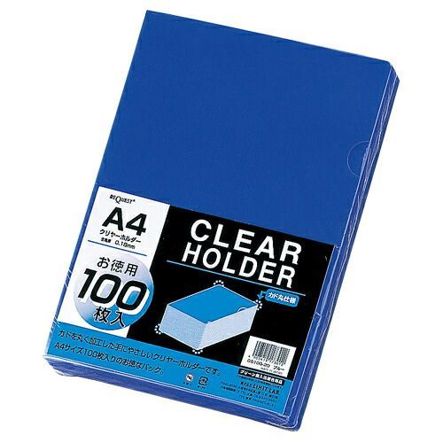 まとめ買い10個セット品 リヒトラブ リクエスト クリヤーホルダー G6100-20 ブルー 100枚
