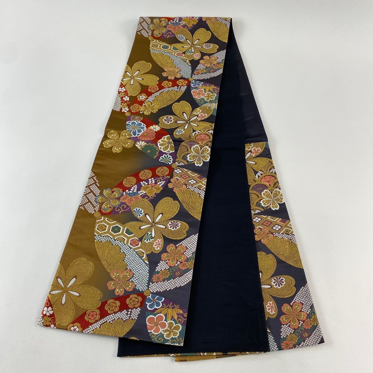 美品】 袋帯 秀品 桜 菊 金糸 唐織 茶色 六通 正絹 【中古】 - メルカリ