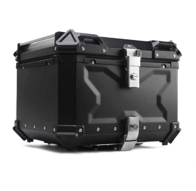 送料無料 45Lの圧力の紋X項のアルミニウム合金の尾の箱の電働オートバイのトランクは速く分解して荷物を入れますトランク黒色 銀色 FFCRYSTALESIA_COM