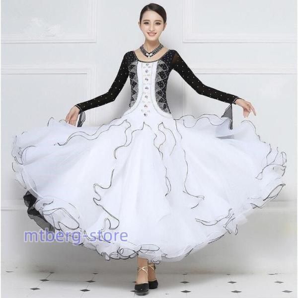 社交ダンス衣装 ワンピース モダンダンス ワルツ専用ドレス レッスン着