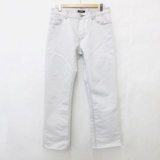 バーバリーブラックレーベル BURBERRY BLACK LABEL パンツ ストレート ロング ボタンフライ グレー 79