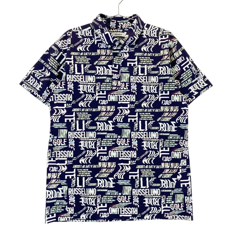 サイズ：5 RUSSELUNO ラッセルノ 半袖ポロシャツ ボタンダウン ロゴ 総