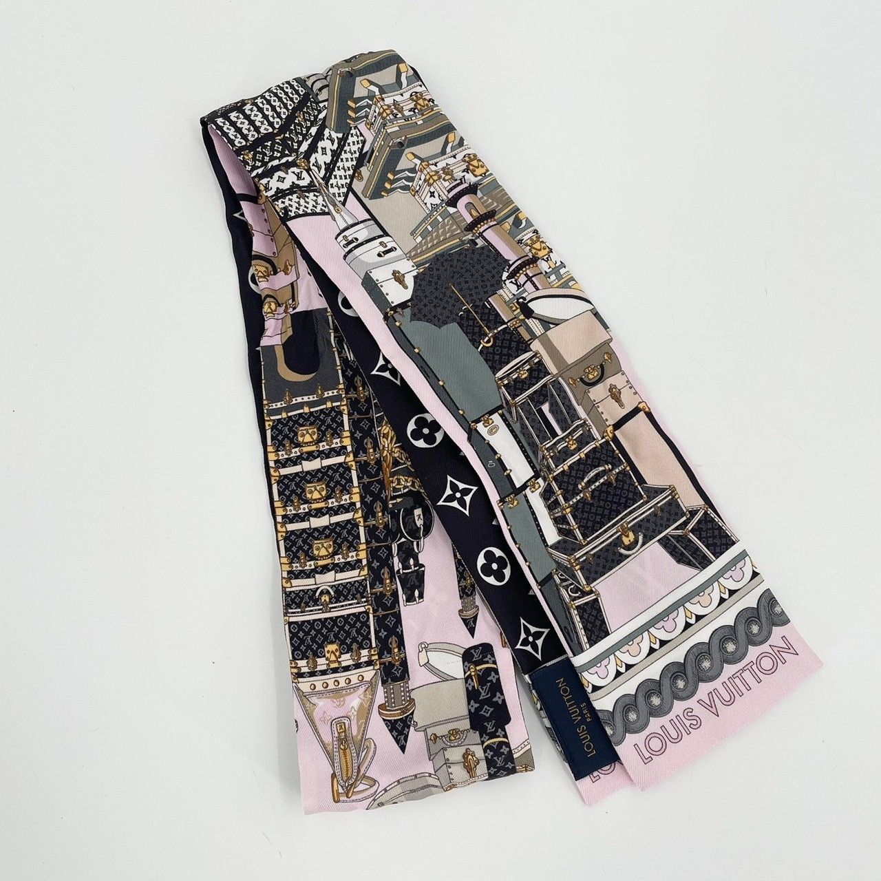 桜庵★ルイヴィトン　バンドー M76973アラウンドザワールド　シルク ルイヴィトンバンドー アラウンドザワールド ピンク レディース