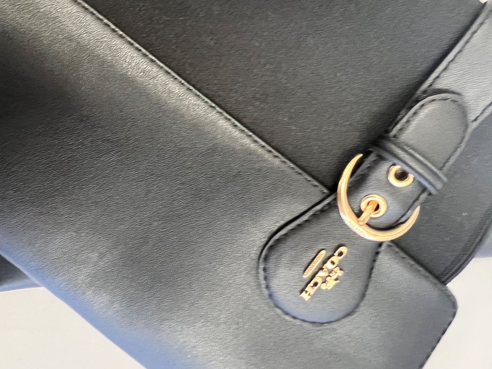美品 COACHフランクリン ライディング ロングブーツ コーチブラック 23