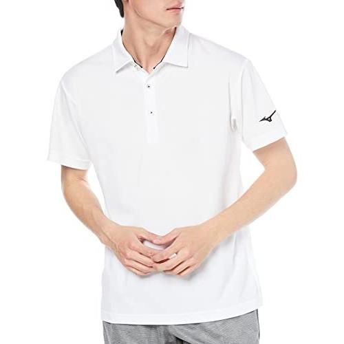 ミズノ(MIZUNO) ナビドライ ポロシャツ 吸汗速乾 Uネック インナー 肌着 UPF15 32MA2195 メンズ ホワイト XLサイズ