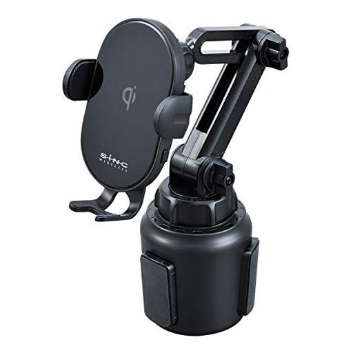 セイワ(SEIWA)車内用品スマホホルダーQiワイヤレス充電器搭載ブラックD600ドリンクホルダー差込取付USBPowerDelivery入力蓄電用キャパシタ内蔵静音最大15W出力手帳型ケース対応