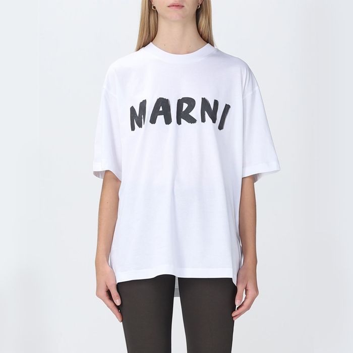 MARNI マルニ ロゴ入り オーガニックコットン Tシャツ THJET49EPH ...