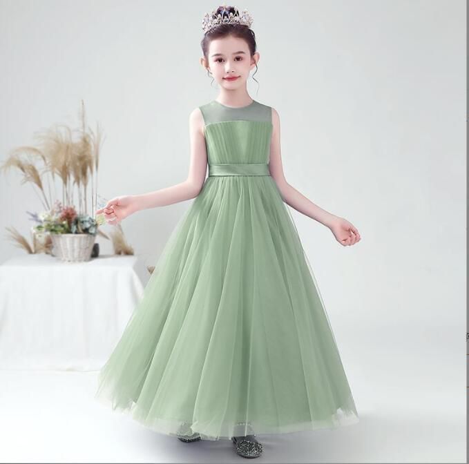 子どもドレス キッズドレス 子供ドレス ロング丈 発表会ドレス ジュニア 女の子 ロング コンクール ドレス 結婚式 キッズ こども フォーマル リボン ブルー ミントグリーン ノースリブ 無地 ピアノ発表会 ジュニアロング キッズ yingx01
