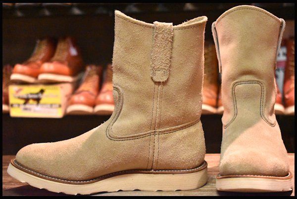 【7E 良品 羽タグ】レッドウィング 8168 スエード ペコス タン ラフアウト プルオン クッションソール ブーツ redwing pecos HOPESMORE【EA515】