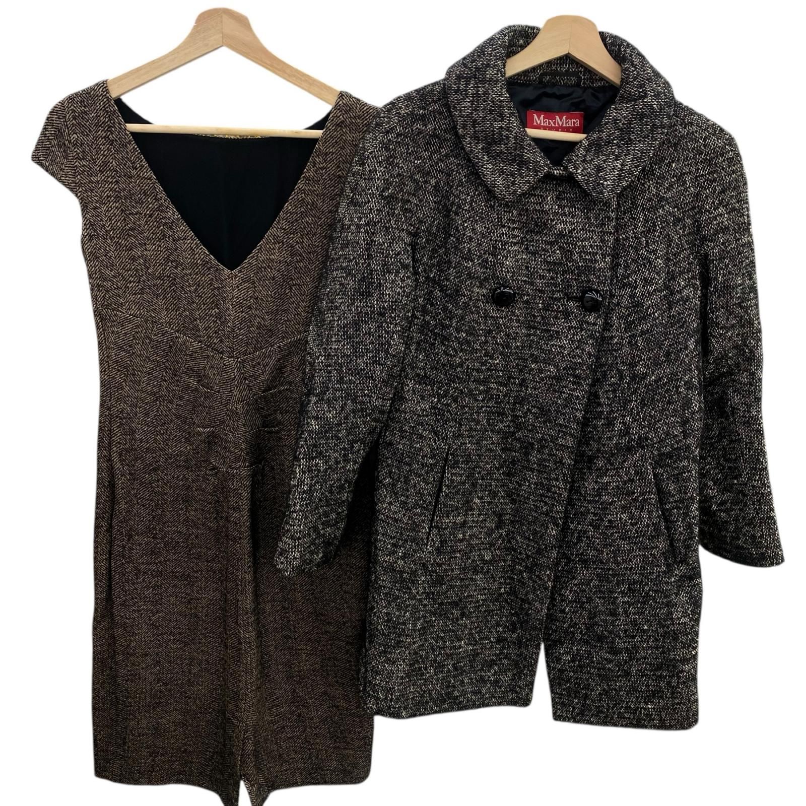 186005 MAX MARA マックスマーラ コート ワンピース ツイード 2点まとめ売り