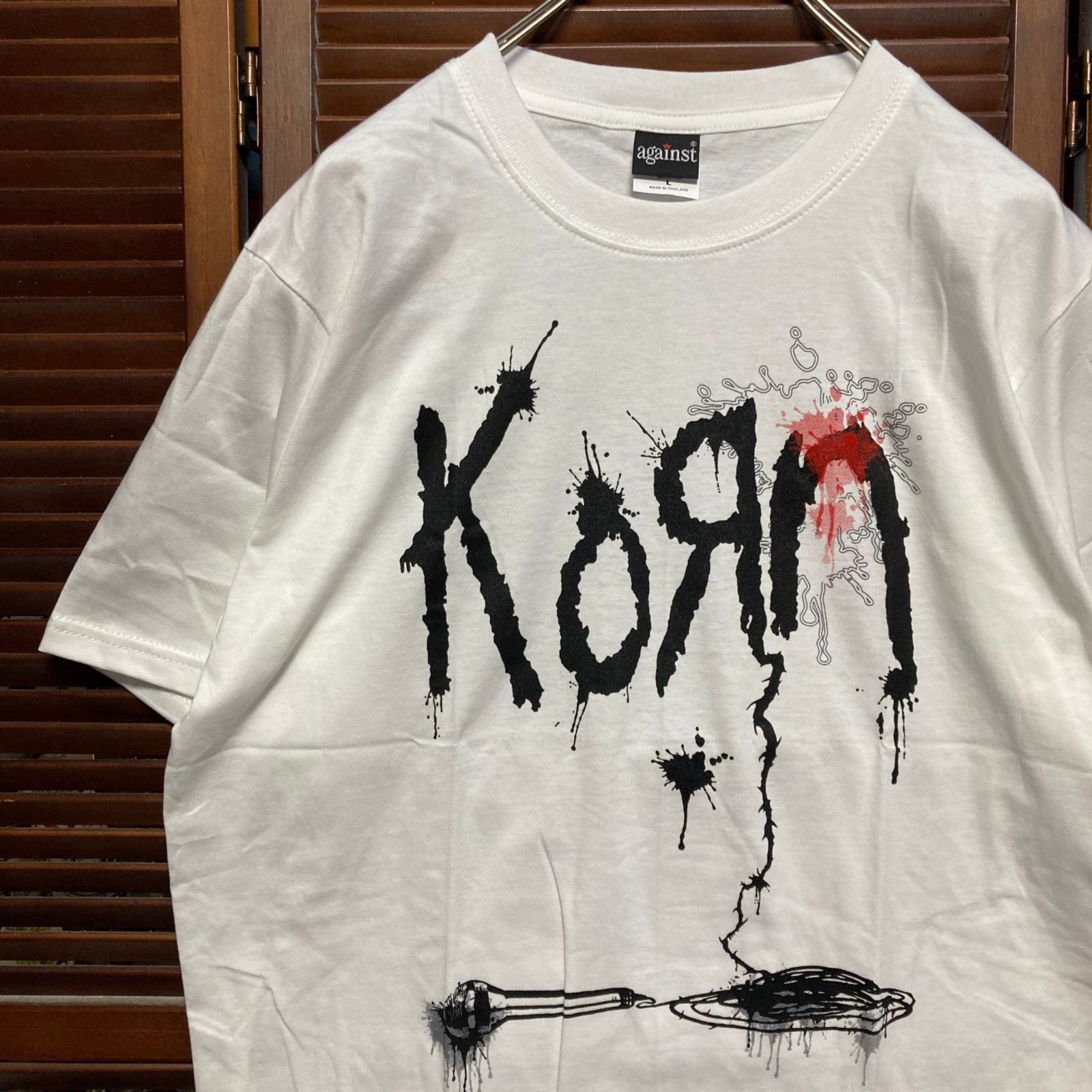 コーン KORN 白 Tシャツ tee ティーシャツ バンド ロック ツアー