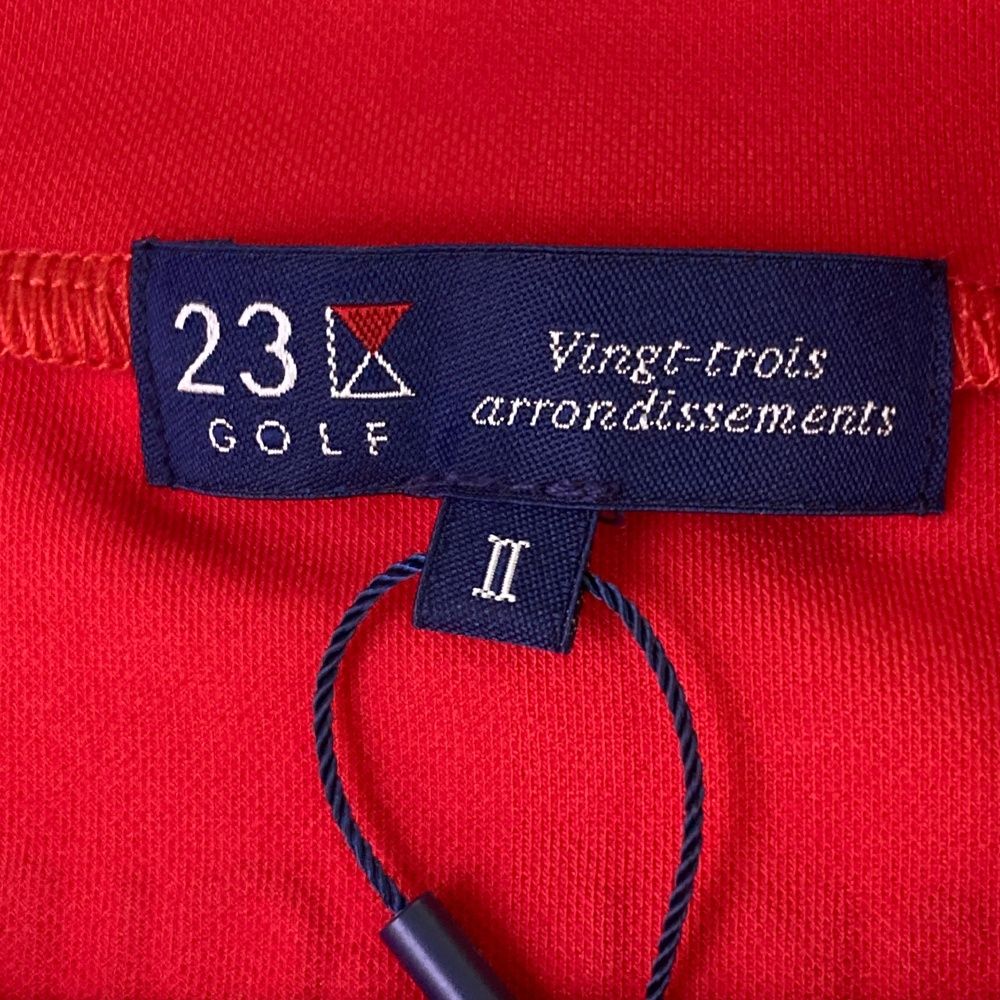 サイズ：2 23区GOLF ニジュウサンクゴルフ  ハイネック ノースリーブシャツ  レッド系 [240101500170] ゴルフウェア レディース ストスト サイズ：2 23区GOLF ニジュウサンクゴルフ ハイネック