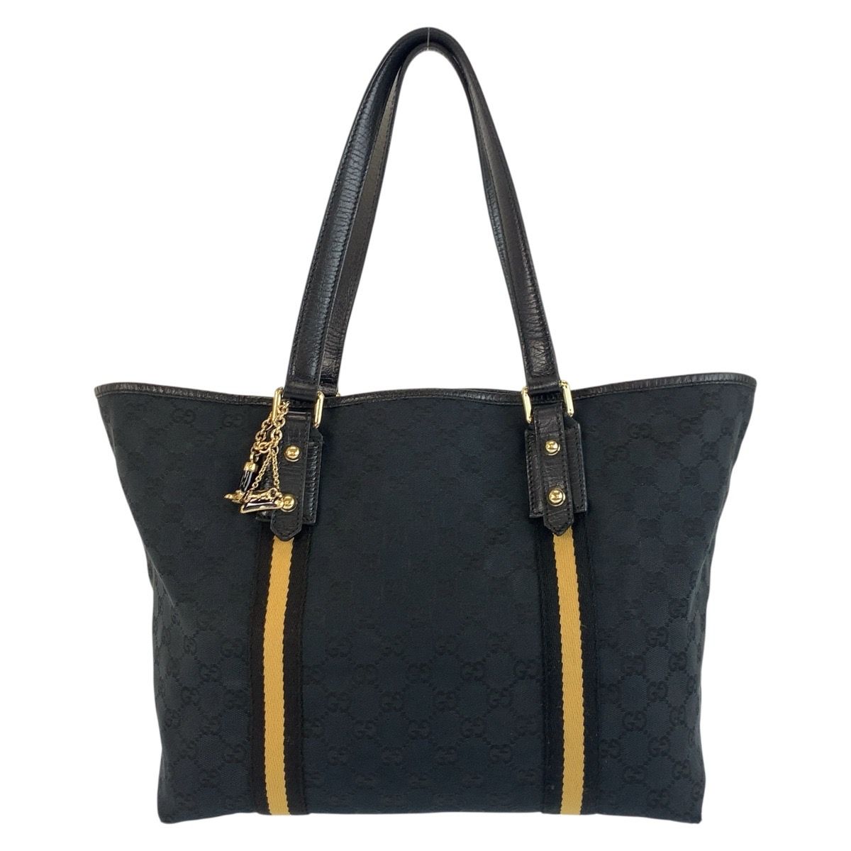 GUCCI グッチ シェリーライン ブラック 黒 ゴールド金具 GGキャンバス