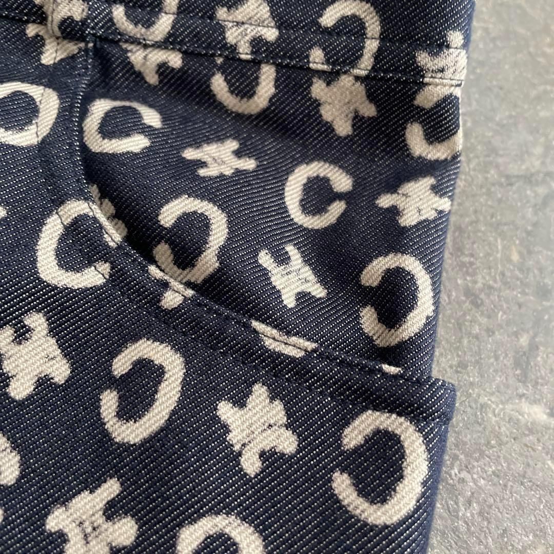 セリーヌ CELINE マカダム Cロゴデザイン ネイビー ショートパンツ38 セリーヌ CELINE マカダム Cロゴデザイン ネイビー ショートパンツ38