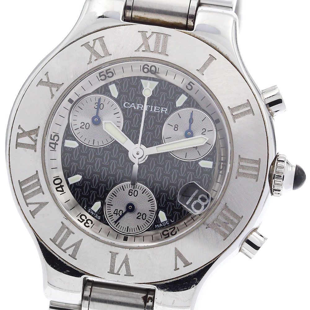 カルティエ CARTIER W10172T2 クロノスカフ デイト クォーツ メンズ_883241