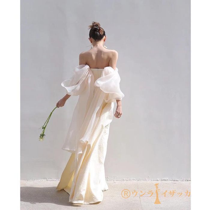 ウェディングドレス マーメイド オフショルダー 結婚式 前撮り ウェディングドレス 二次会 結婚式 ブライダル マーメイド オフ