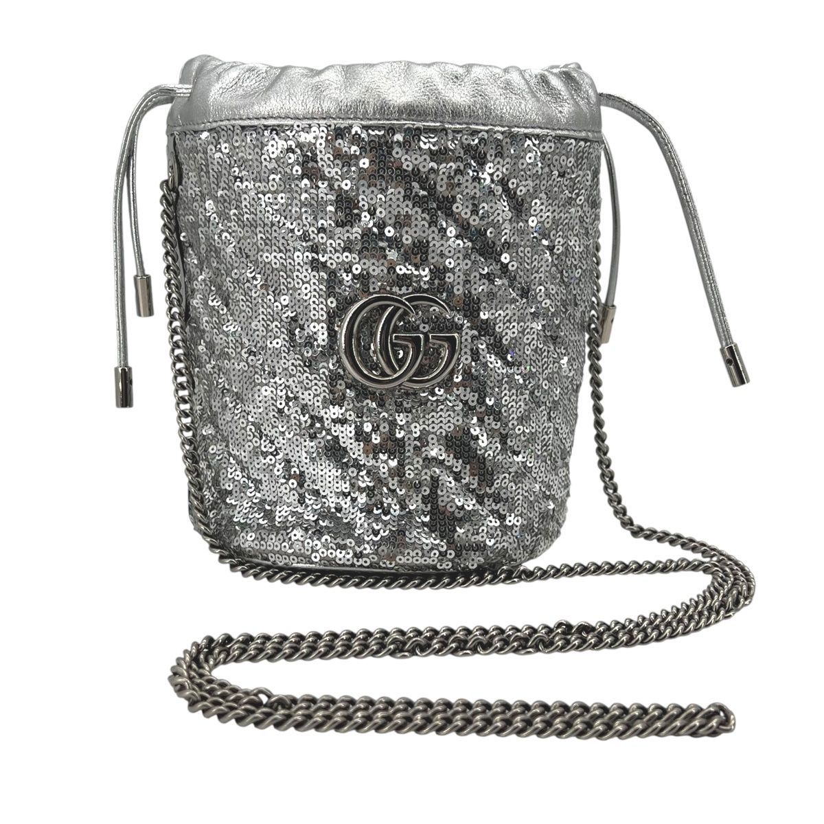 GUCCI グッチ ショルダーバッグ 575163 GGマーモントスパンコール 巾着バッグ バケットバッグ レディース 25021427 SA