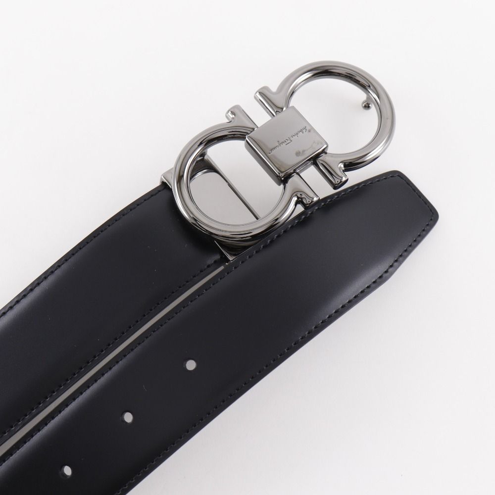 サルヴァトーレフェラガモ ガンチーニ メンズ ベルト ブラック レザー ロゴ Salvatore Ferragamo】サルヴァトーレフェラガモ ガンチーニ レザー 黒