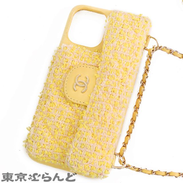 CHANEL ツイードiPhoneケース イエロー CHANEL ツイードiPhoneケース イエロー - メルカリ