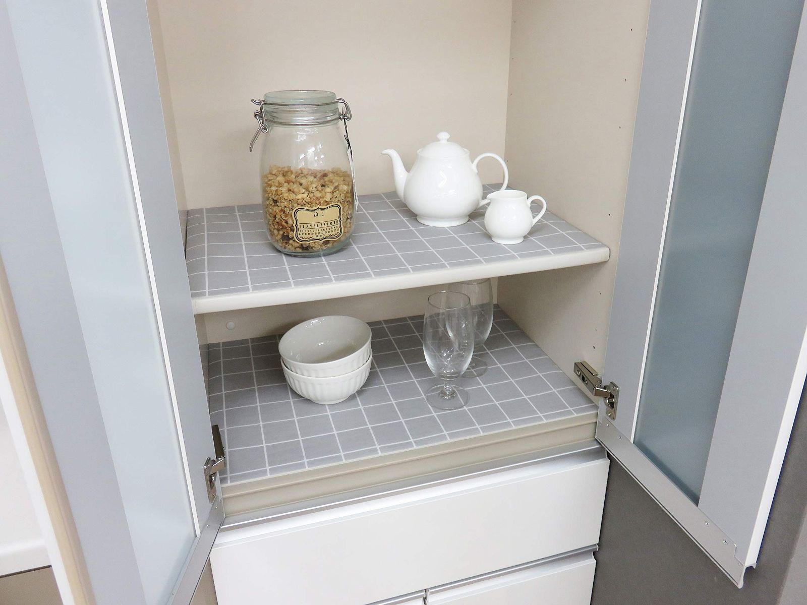 防カビ 抗菌 消臭 35 防虫 キッチンボードに敷くシート 約35 360 cm グレー 食器棚シート 東和産業