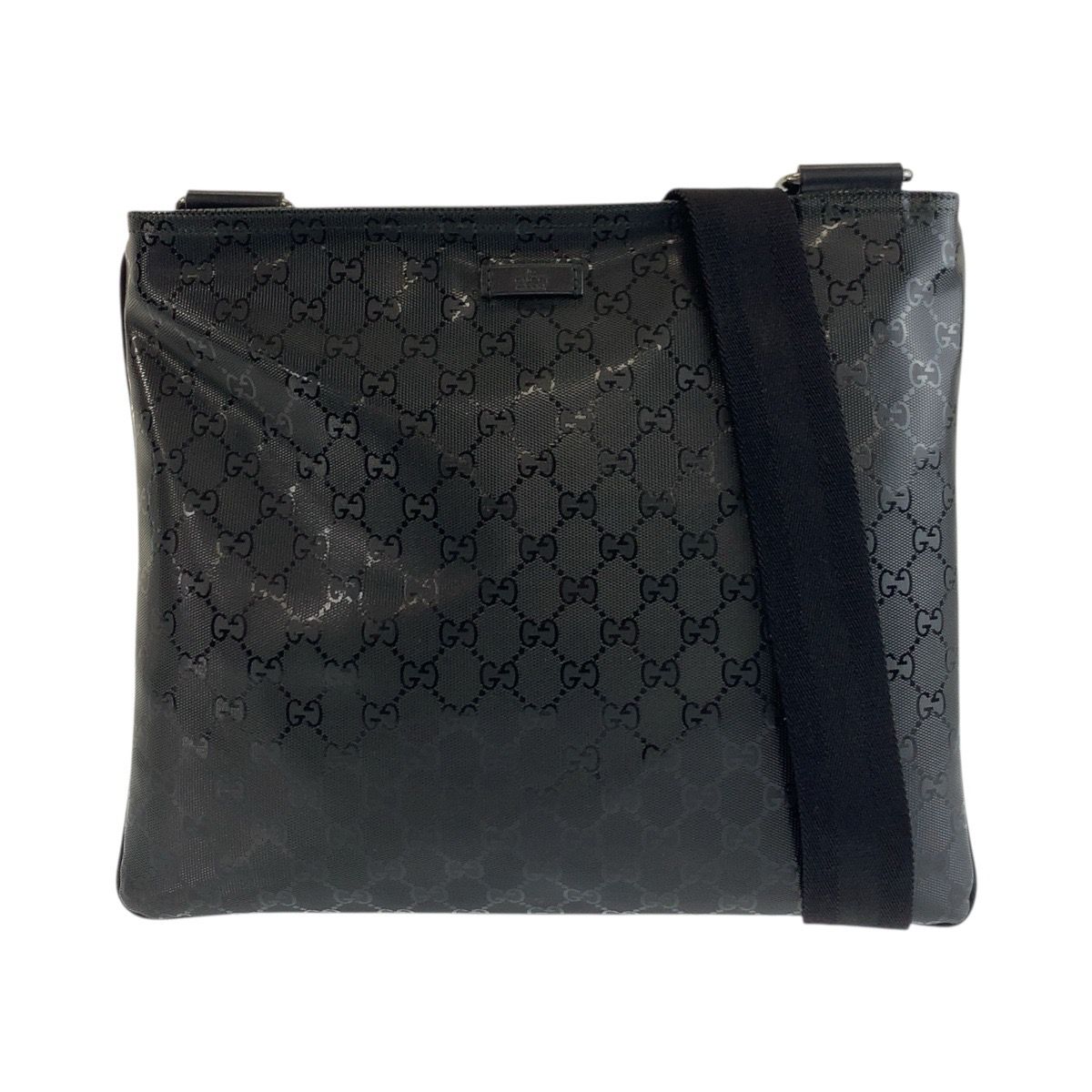 美品 GUCCI グッチ GGインプリメ ブラック 黒 シルバー金具 PVC