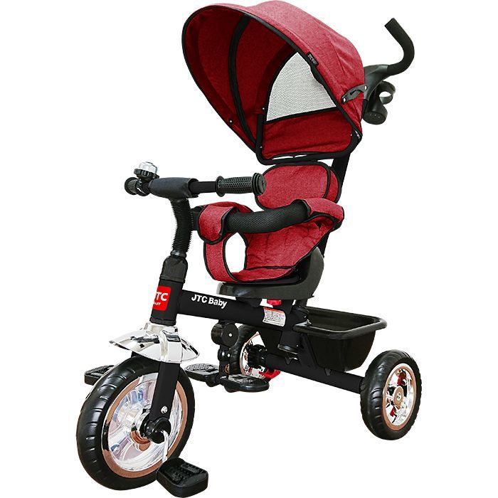 JTC baby アウトレット 3in1 Tricycle（スリーインワン トライシクル）三輪車 かじとり 幌付き ディープレッド-9