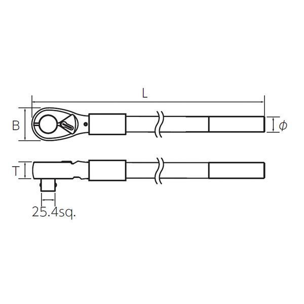 KTC 京都機械工具 25.4SQ ラチェットハンドル BR8A