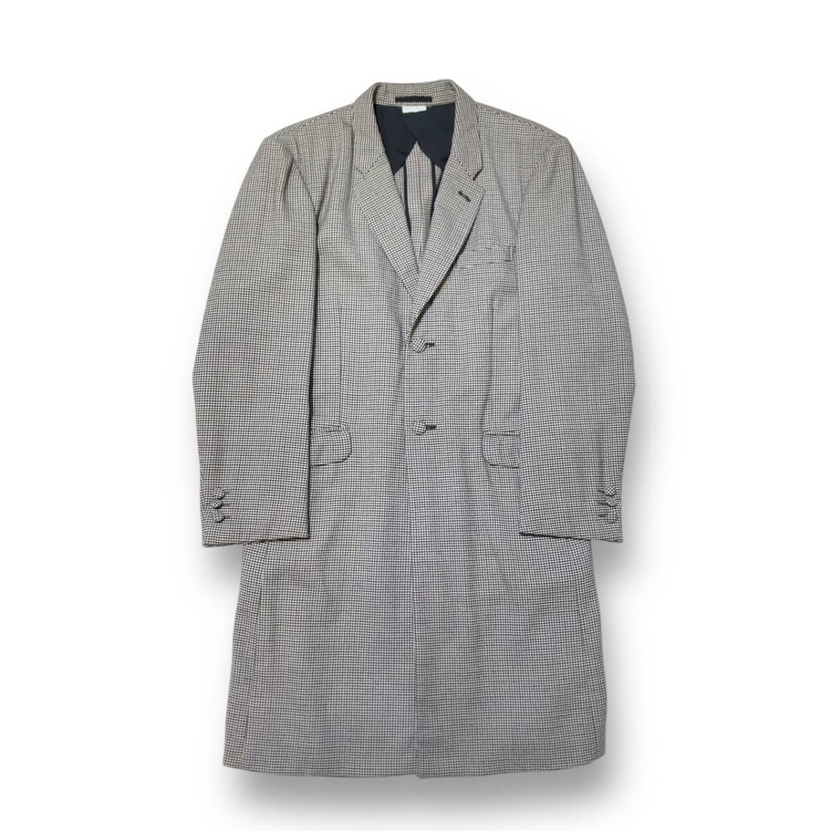 07aw COMME des GARCONS HOMME PLUS ノバチェックウールロングジャケット テーラード S マルチカラー コムデギャルソンオムプリュス