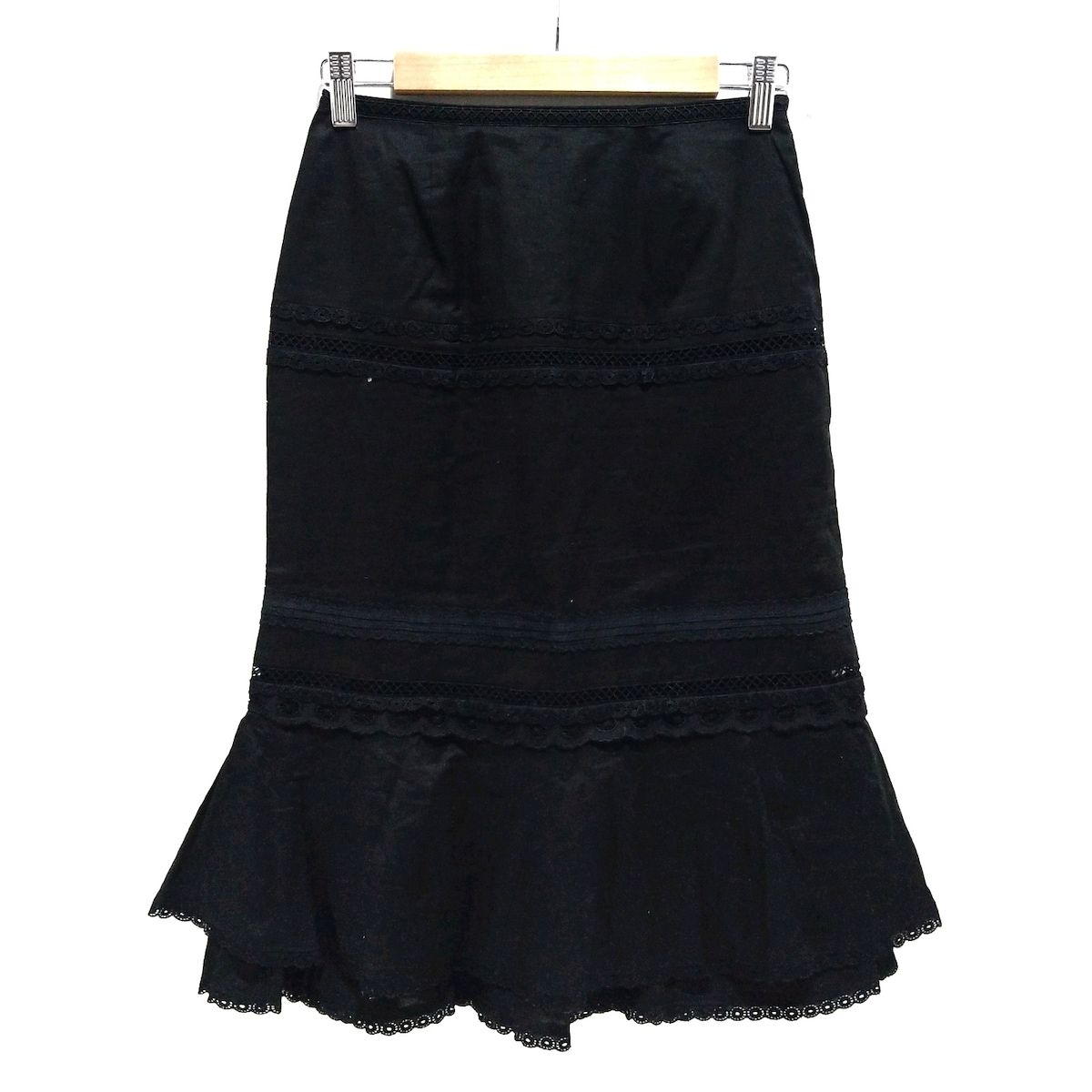 KEITA MARUYAMA ケイタマルヤマ スカート サイズ0 XS レディース - 黒 ひざ丈 レース