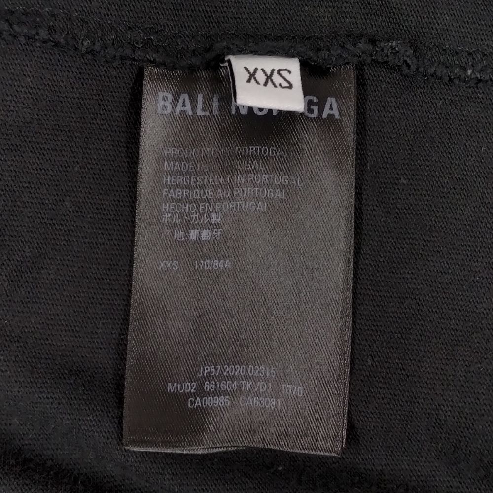 BALENCIAGA バレンシアガ 品番 661604 青山限定 カットアップ ロングカットソー ブラック サイズXXS 正規品 / 35420