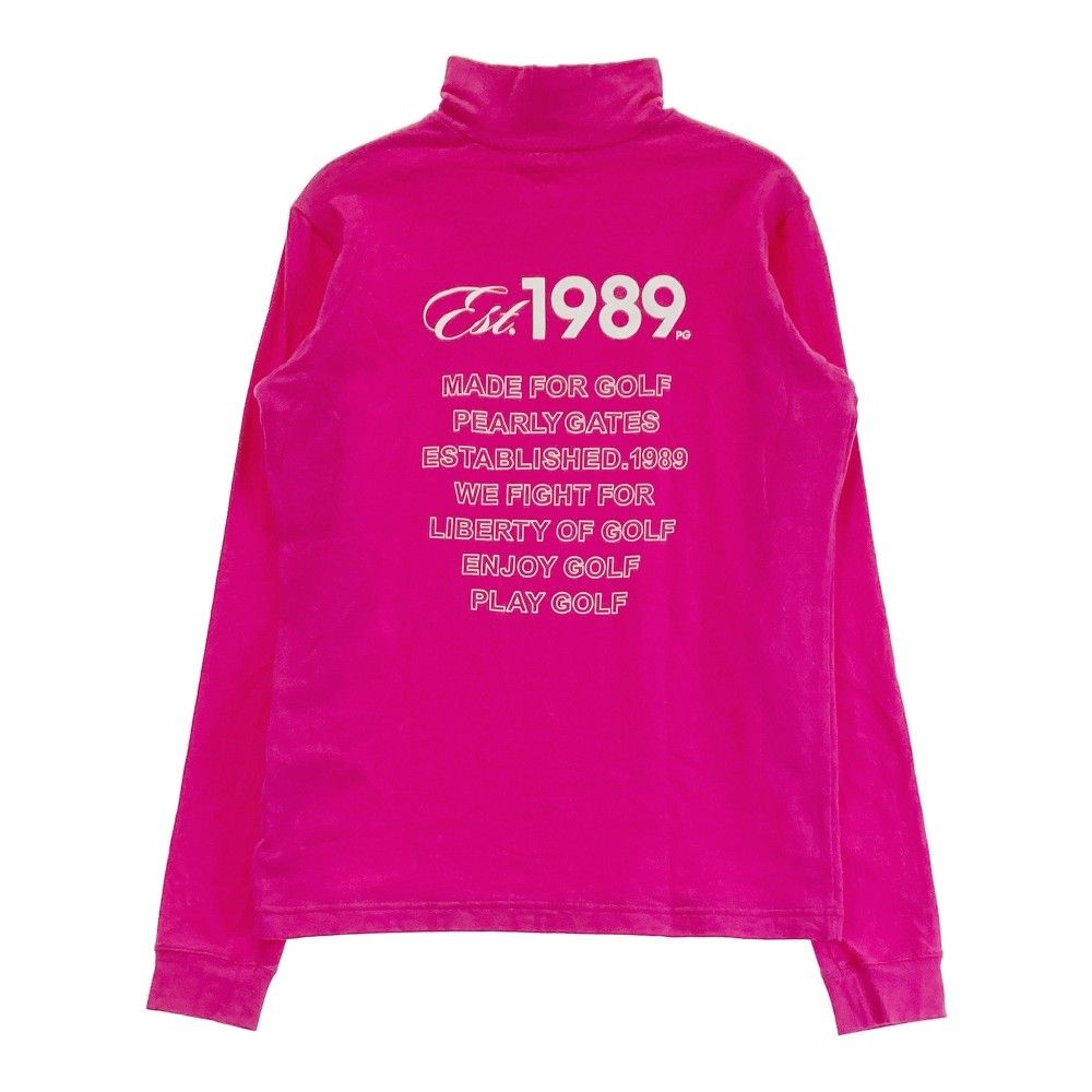 サイズ：0 PEARLY GATES パーリーゲイツ 2024年モデル モックネック 長袖Tシャツ 総柄 グリーン系 [240101426631] ゴルフウェア レディース ストスト PGG PEARLY GATES パーリーゲイツ ハイネック 長袖Tシャツ ロゴ