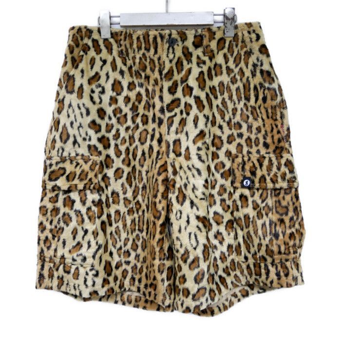 Supreme×GOODENOUGH グッドイナフ 正規 25SS Crushed Rayon Pile Cargo Short クラッシュレーヨンパイル ベロア カーゴショーツ グラムロゴ Leopard レオパード ヒョウ柄 34
