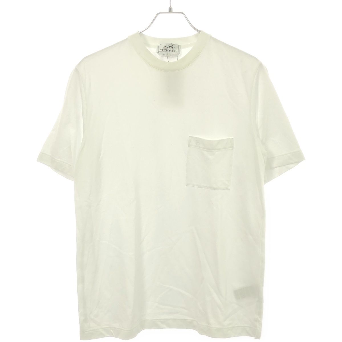 HERMES エルメス Hロゴ刺繍コットン鹿の子Tシャツ 31-5705
