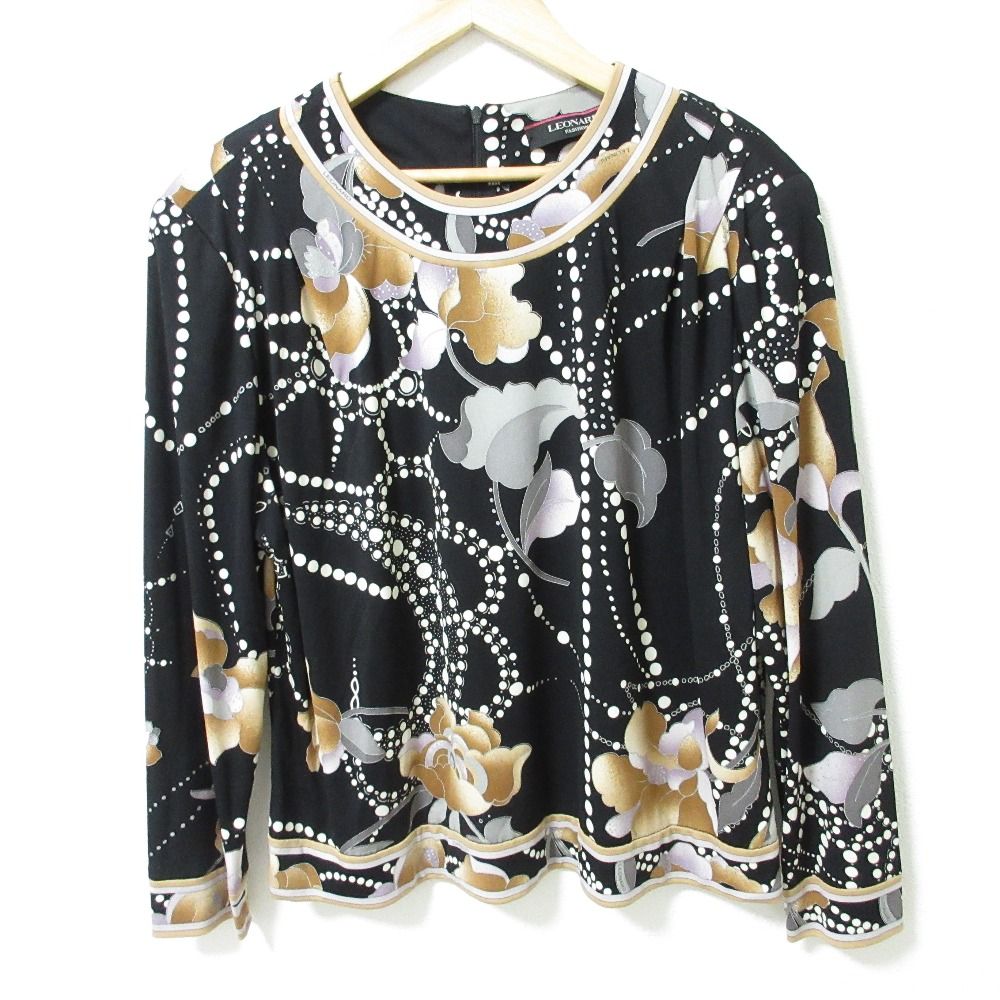 良品 LEONARD レオナール フラワープリント カンカンストレッチ ロング  