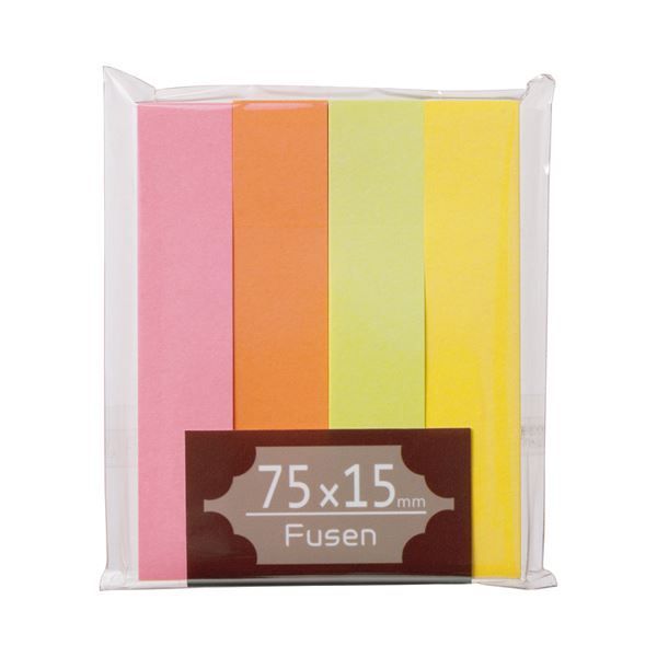 まとめ TANOSEE ふせん 75×15mm ブライトアソート 1パック 4冊 ×30セット