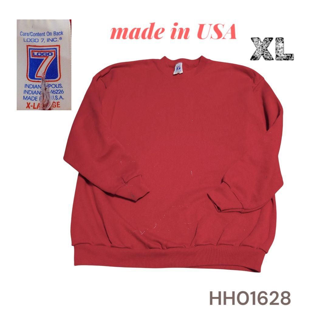 USA製LOGO7 ロゴセブン無地スウェットトレーナーXLレッド - メルカリ