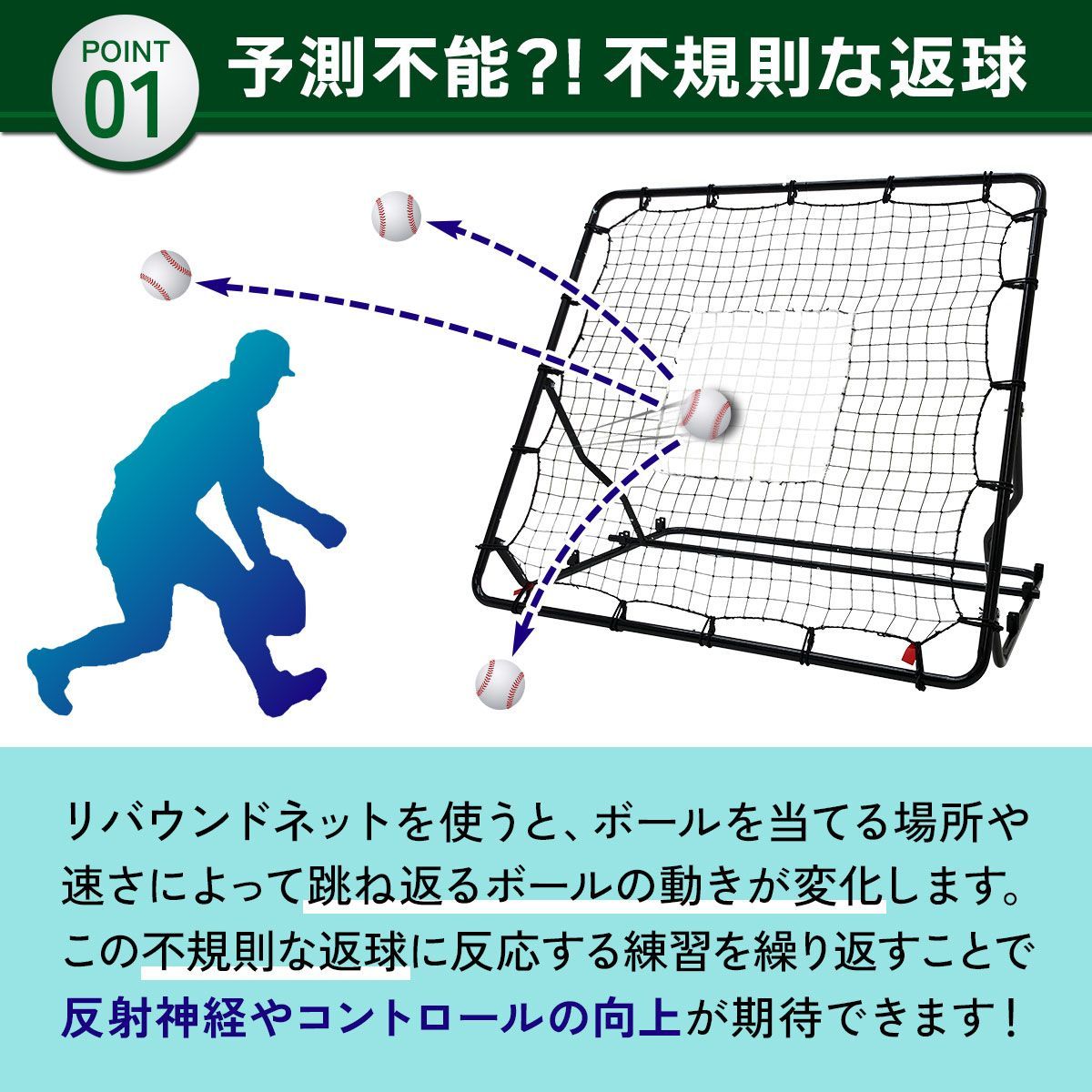 リバウンドネット サッカー 野球 リバウンダー 室内練習 自宅 1.2×1.2M