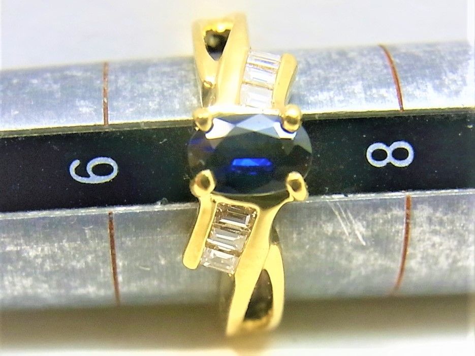 18K 18金 リング 指輪 サファイヤ 0.60ct ダイヤ 0.17ct - メルカリ