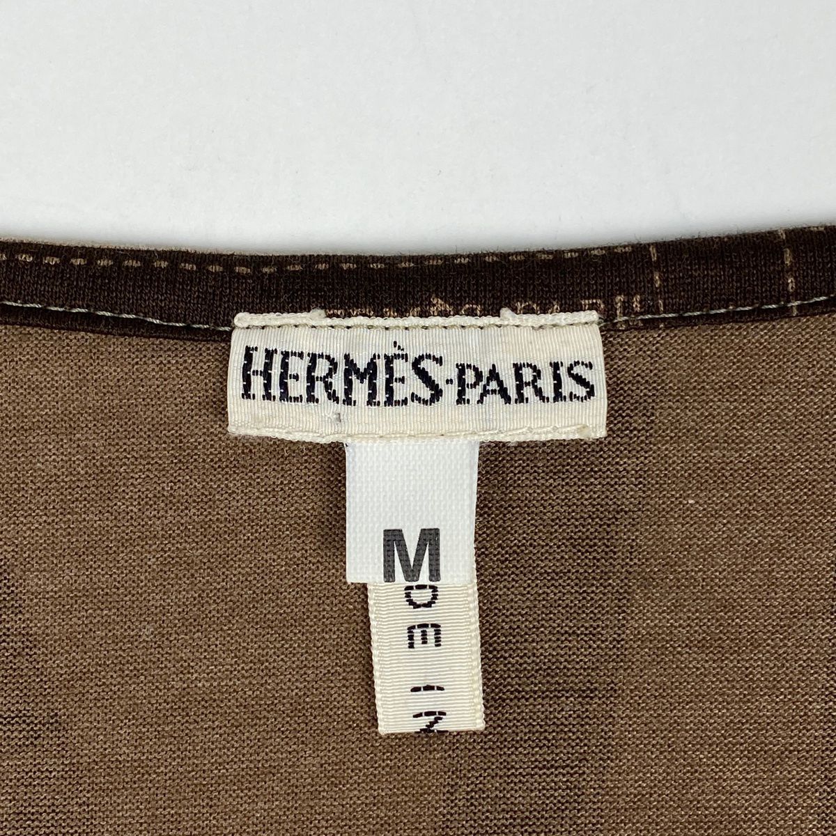 エルメス HERMES ボルデュック柄 長袖Tシャツ リボン マルジェラ期