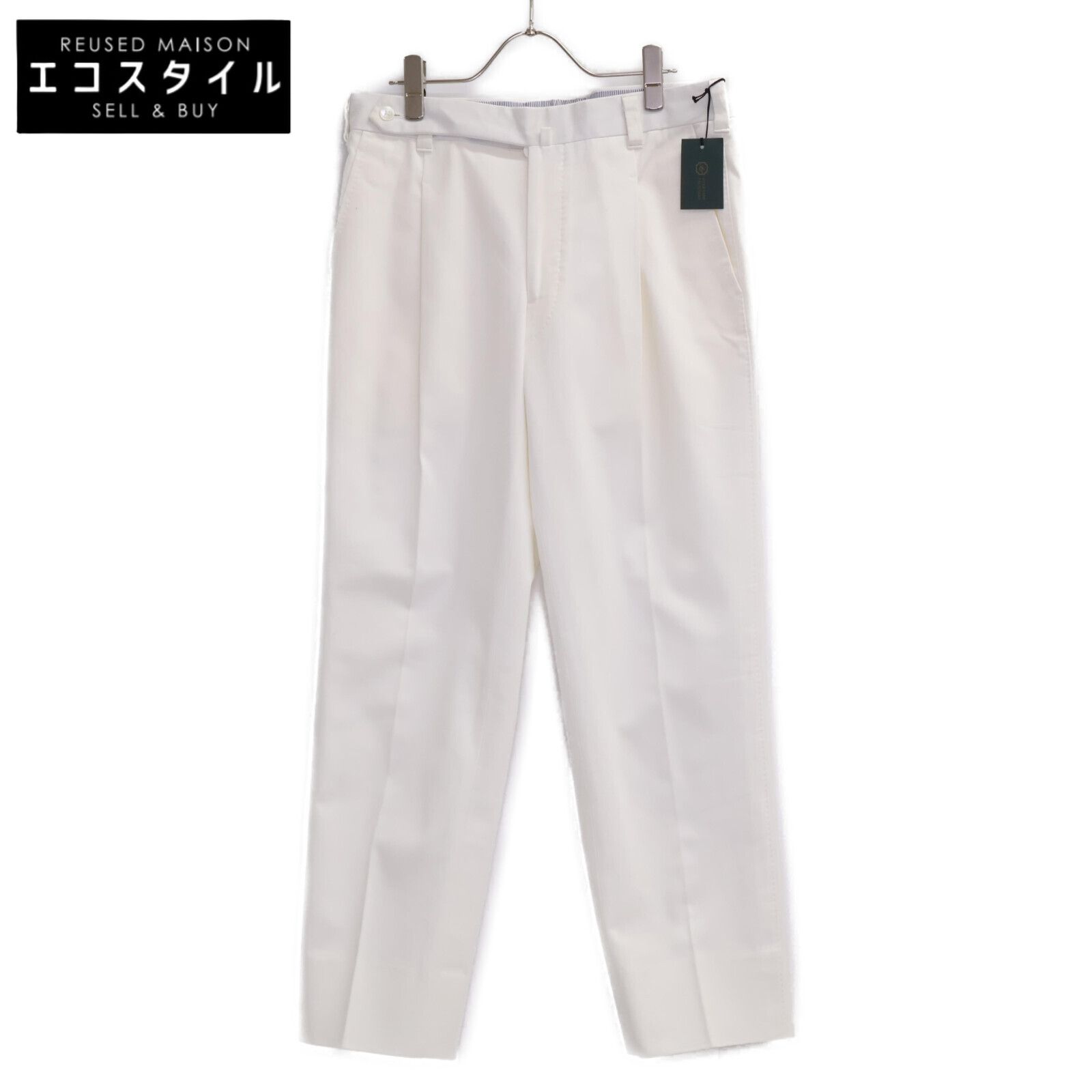 IGARASHI TROUSERS イガラシ トラウザーズ 10UTP ﾎﾜｲﾄ ｺｯﾄﾝ100 1ﾀｯｸﾁﾉ ｽﾘﾑﾃｰﾊﾟｰﾄﾞﾊﾟﾝﾂ 48