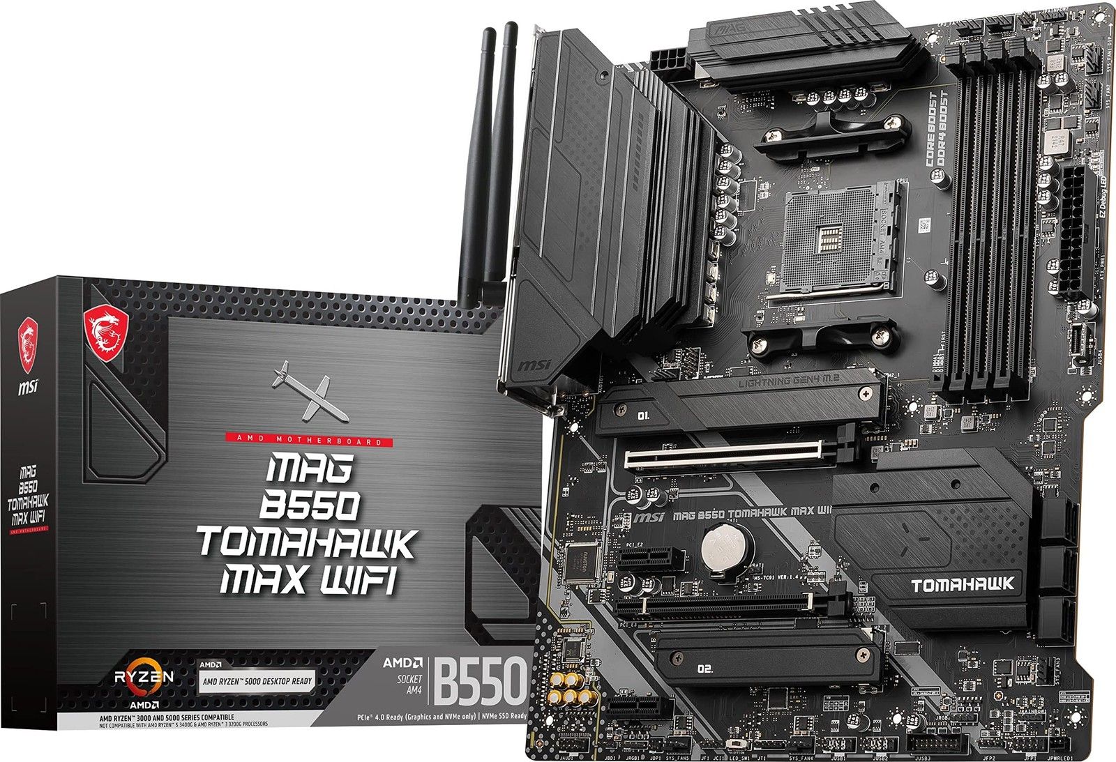 MAG B550 Tomahawk MAX WiFi AMD ゲーミング マザーボード AMD AM4 DDR4 PCIe 4.0