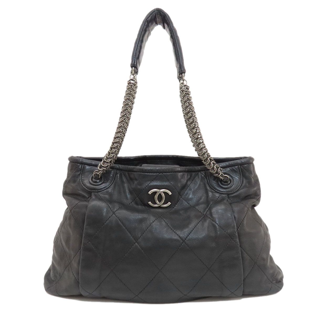 CHANEL シャネル チェーンショルダー ココマーク シルバー金具 トート