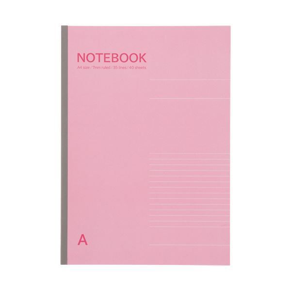 まとめ）TANOSEE ノートブック A4 A罫7mm 40枚 ピンク 1冊 【×50セット