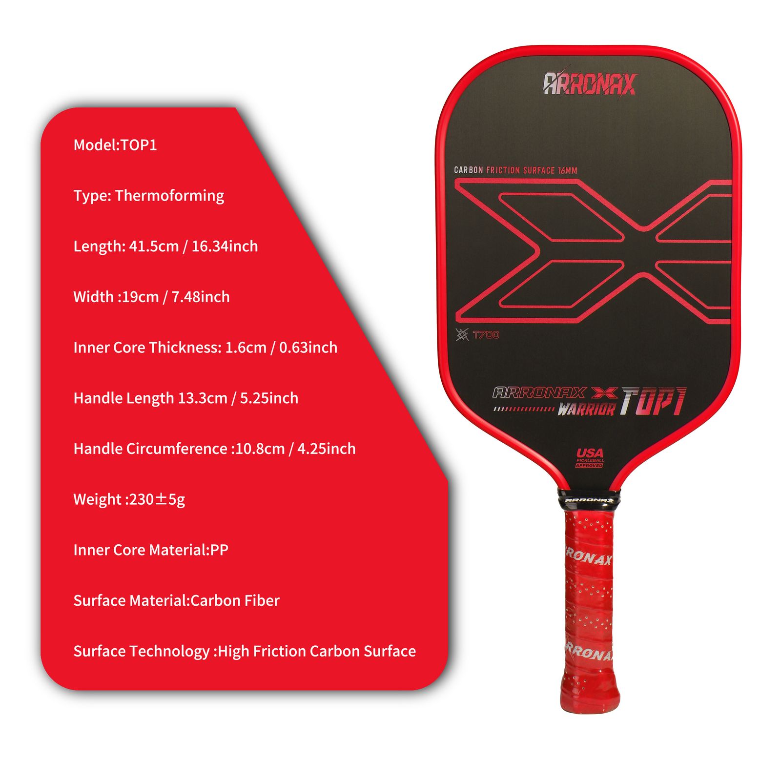 ARRONAX ピックルボールパドル - 16mm Hardtochooseone Arronax