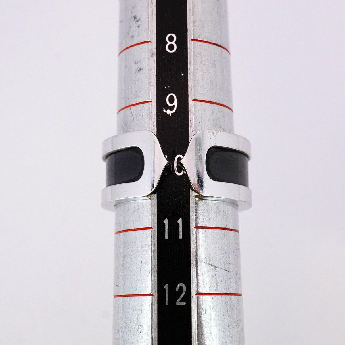 5jmb0163 カルティエ リング 2C K18WG ホワイトゴールド ブラックラッカー ＃50 メンズ KIN-KAAI_COM